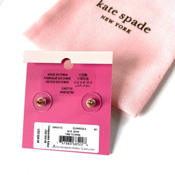 NWT Kate Spade time to shine gold stud Earrings - Picture 5 of 7